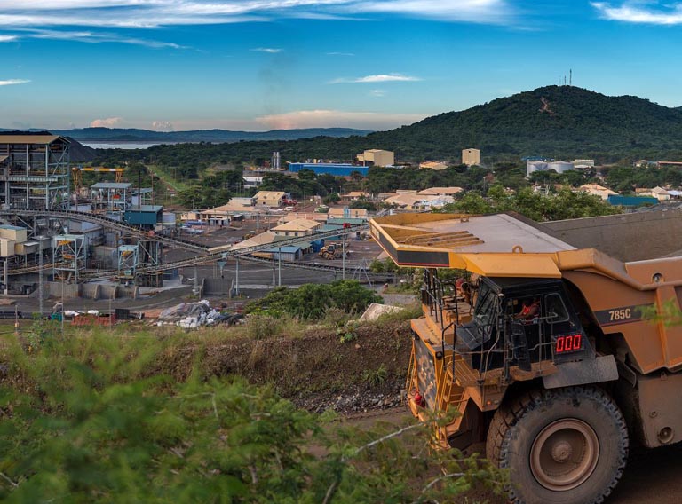 Panorama with moving utility vehicle, Geita, Tanzania [thumbnail]